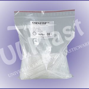 85120 Końcówki OMNITIP® OM-1000-F-B-C do pipet, poj. poj. 100-1000 µl, dł. 83 mm, bezbarwne, z filtrem, pakowane w worku.