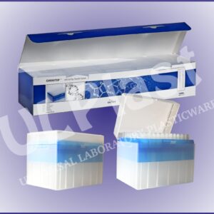 85210 Końcówki OMNITIP®OM-1000-RB-C do pipet, poj. 100-1000 µl, dł. 83 mm, bezbarwne, w pojemnikach typu rack, nie sterylne, bez filtra.