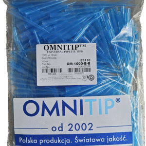 85110 Końcówki OMNITIP® OM-1000-B-B do pipet, poj. 100-1000 µl, dł. 83 mm, niebieskie, pakowane w worku. (Kopia)